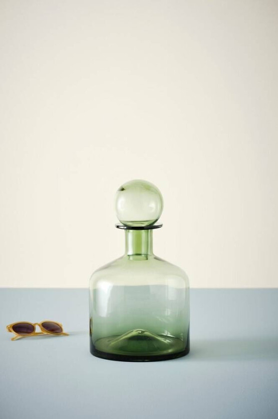 glassvase - høyde 37,5 cm Grågrønn