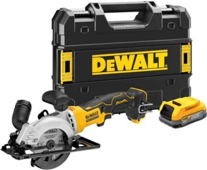 Dewalt DCS571E1T-XJ Sirkelsag med batteri, uten lader