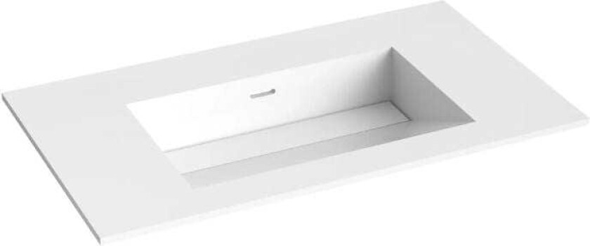 Corian Servant med Skrå Bunn Uten Kranhull Hvit Matt / 80cm