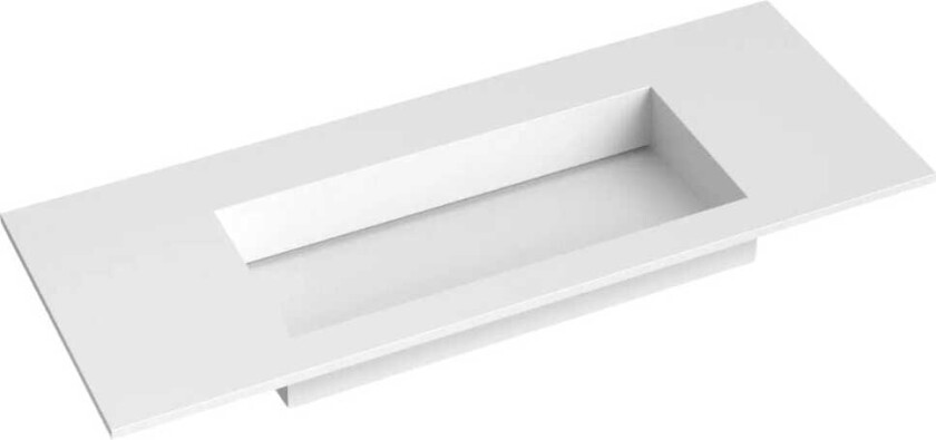 Corian Servant med Flat Bunn Uten Kranhull Hvit Matt / 120cm