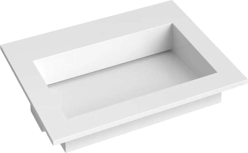 Corian Servant med Flat Bunn Uten Kranhull Hvit Matt / 60cm