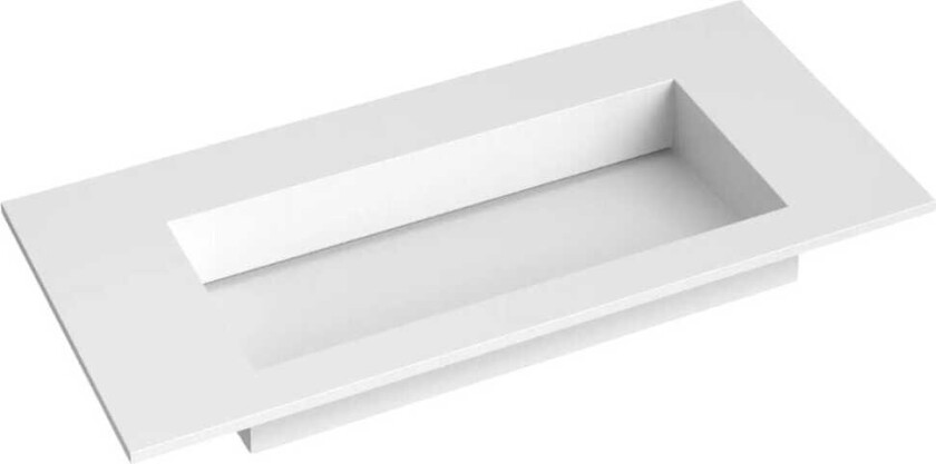 Corian Servant med Flat Bunn Uten Kranhull Hvit Matt / 100cm