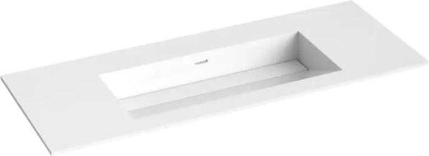 Corian Servant med Skrå Bunn Uten Kranhull Hvit Matt / 120cm