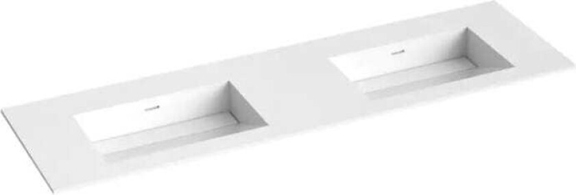 Corian Servant med Skrå Bunn Uten Kranhull Hvit Matt / 160cm