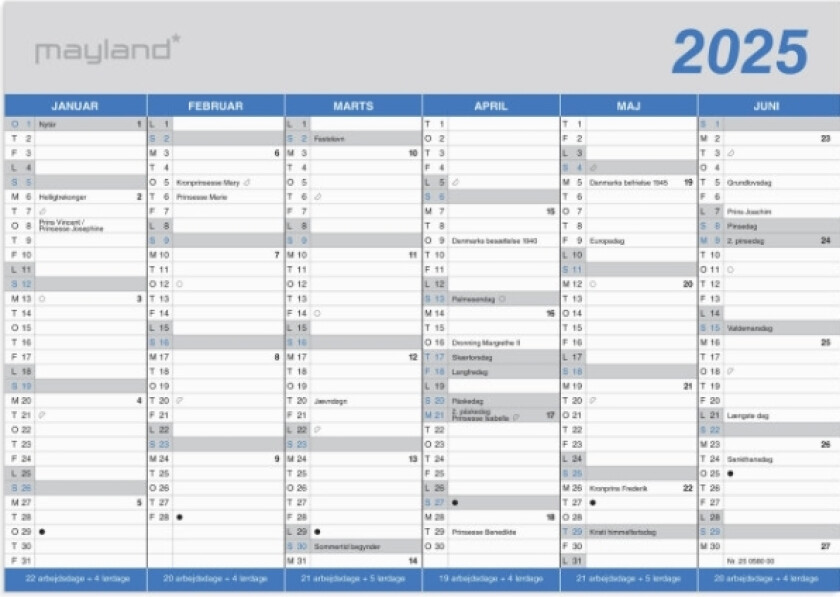 Kontorkalender Klasse A5 2025