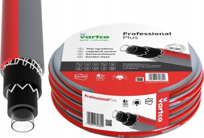 Hageslange 1" 30M 6-Lags Vartco Professional Plus Tfs 1005100030