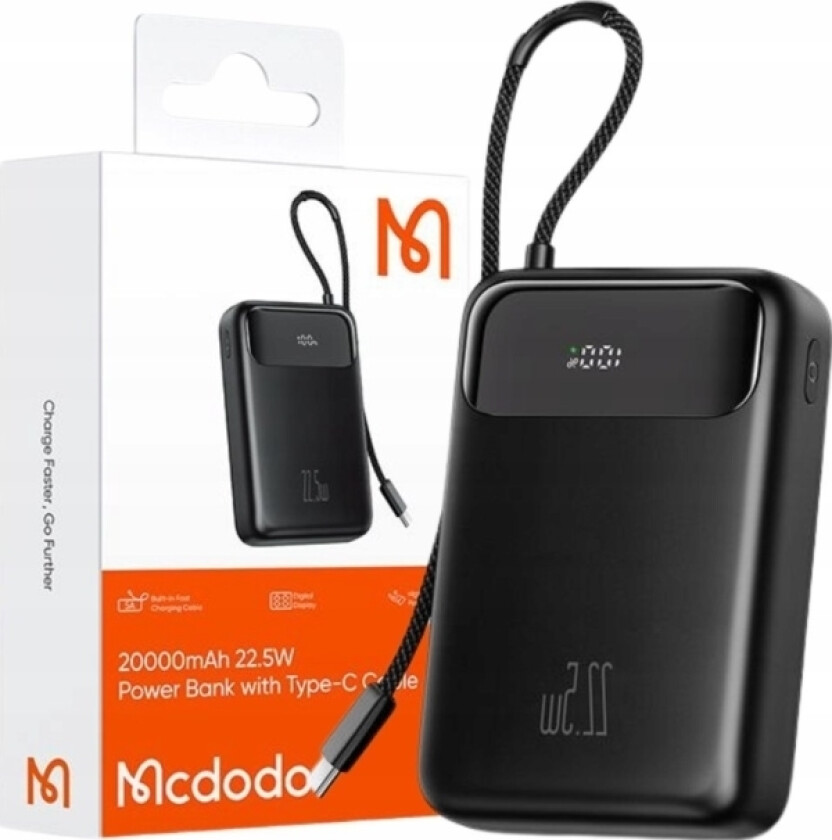 Power Bank Mcdodo Mc-3720 20000Mah, Usb-C, Usb-A, Kabel Usb-C