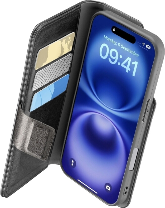 Cellularline Book Agenda 2 Case Für - Apple Iphone 16 Plus - Black (60839)