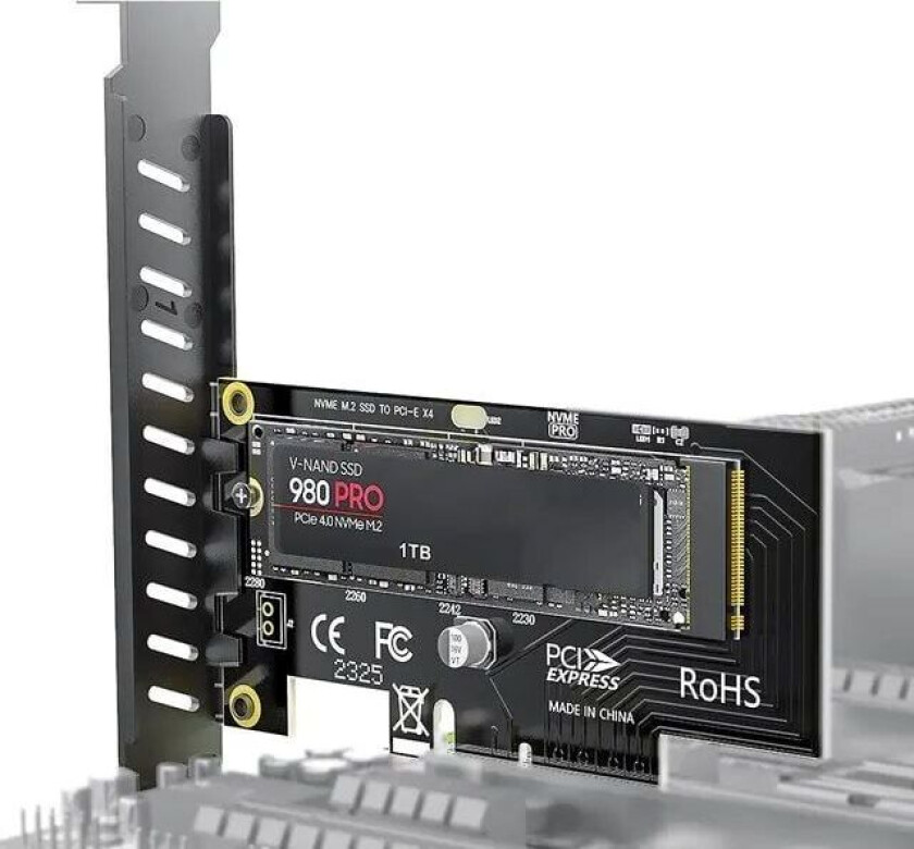 M.2 NVME SSD til PCIE X1 Adapter kort