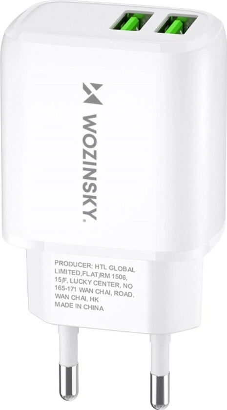 Lader Cuwcw 2.4A 2 X Usb-A Vegglader - Hvit