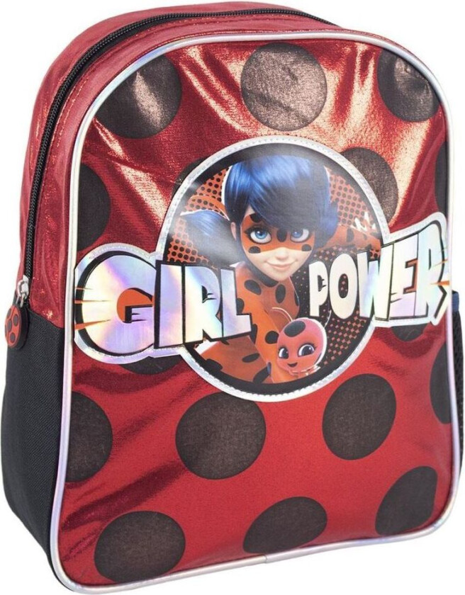 Miraculous glitrende ryggsekk 31 cm veske skolesekk ladybug
