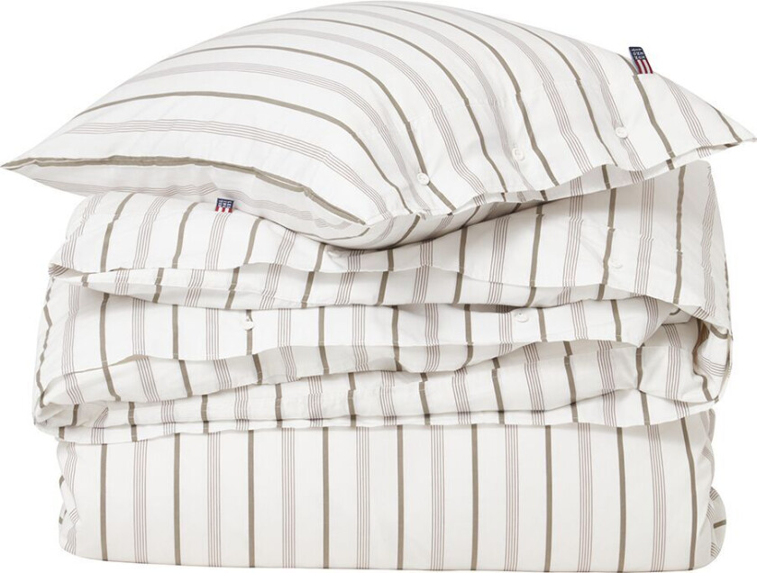 Striped Cotton Poplin sengesett 150x210 cm White