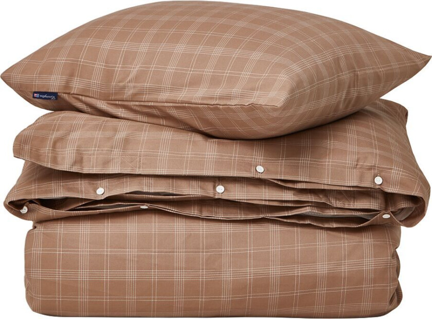 Checked Pin Point Oxford sengesett 220x220 cm Brown