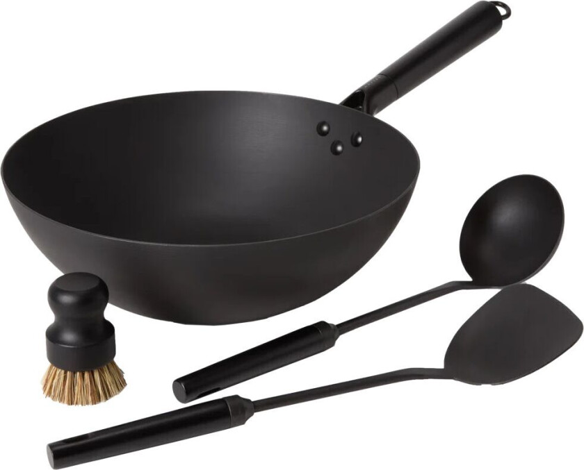wok sett karbonstål 57 cm