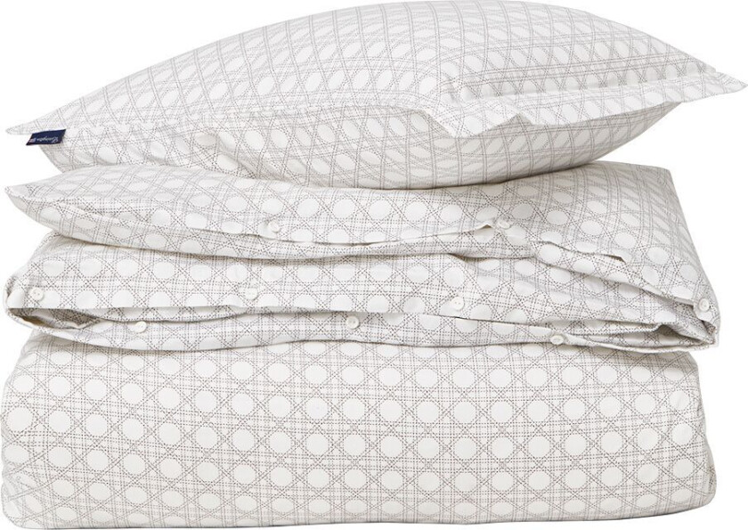 Rattan Printed sengesett 150x210 cm White