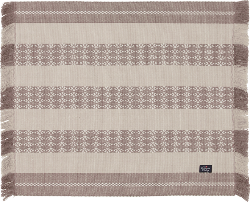 Jacquard Striped spisebrikke 40x50 cm Beige
