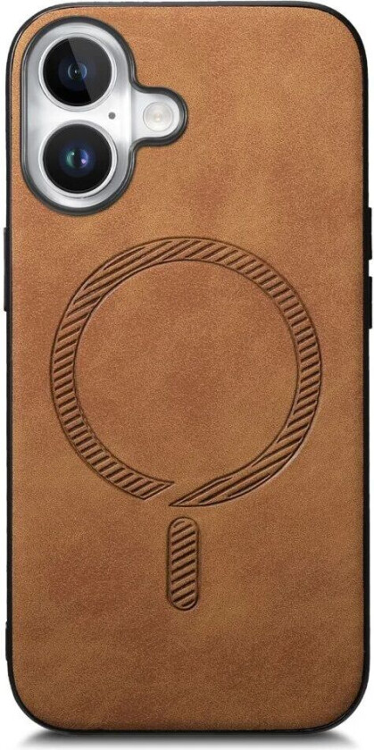 iPhone 16 Kunstskinn Deksel - MagSafe-Kompatibel - Brun