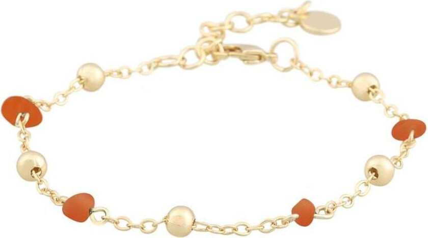 Snö Of Sweden Capri Stone Chain Bracelet Gold/Orange 16–18,5cm