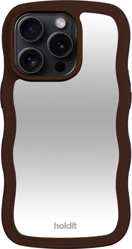 Holdit iPhone 14 Pro Max Wavy Deksel - Chocolate / Mirror