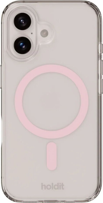 Holdit iPhone 16 Plus MagSafe Deksel - Transparent / Pink
