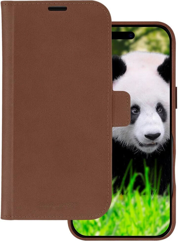 iPhone 16 Plus dbramante1928 Lynge Ekte Skinn Magnet Flip-Deksel - MagSafe Kompatibel - Tan