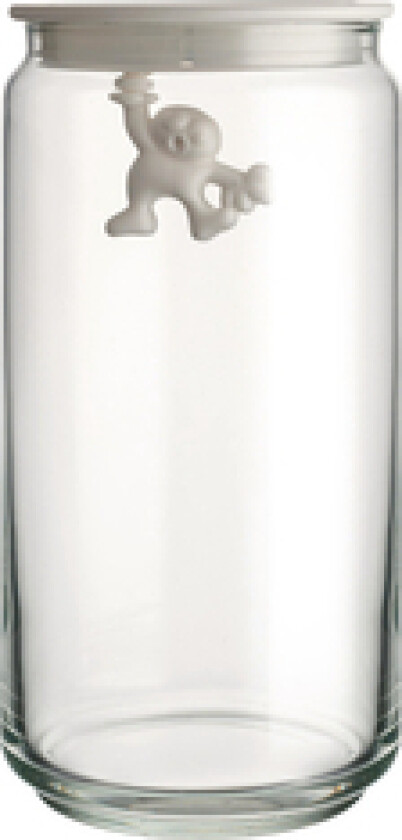 Gianni glasskrukke med lokk 140 cl 10,5x20,5 cm Hvit