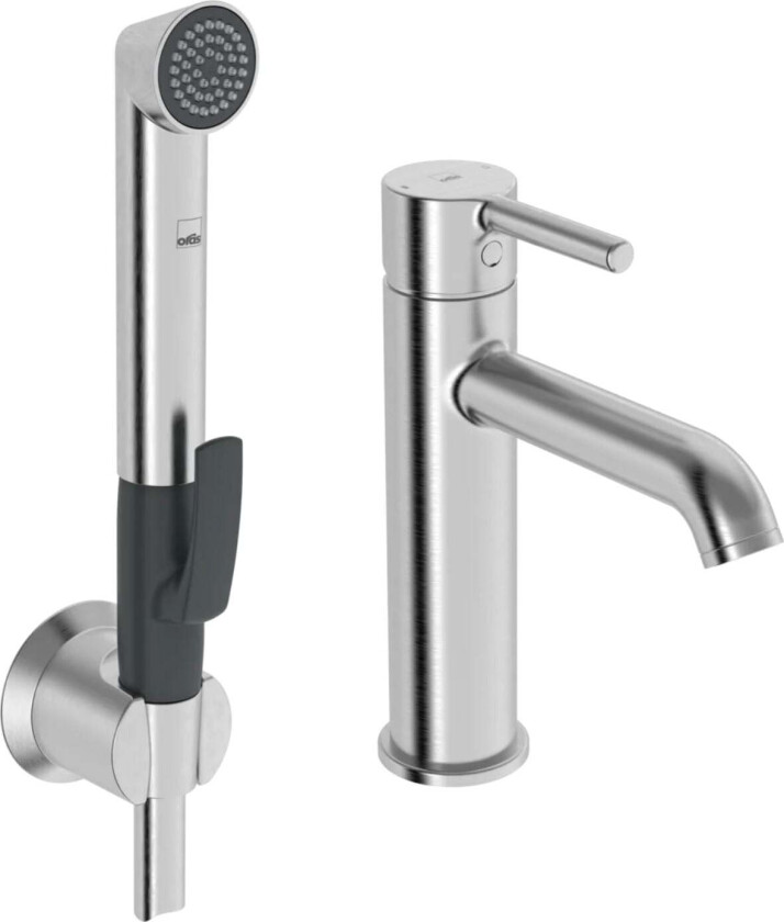 Optima Style Servantbatteri med Bidetta Børstet Stål