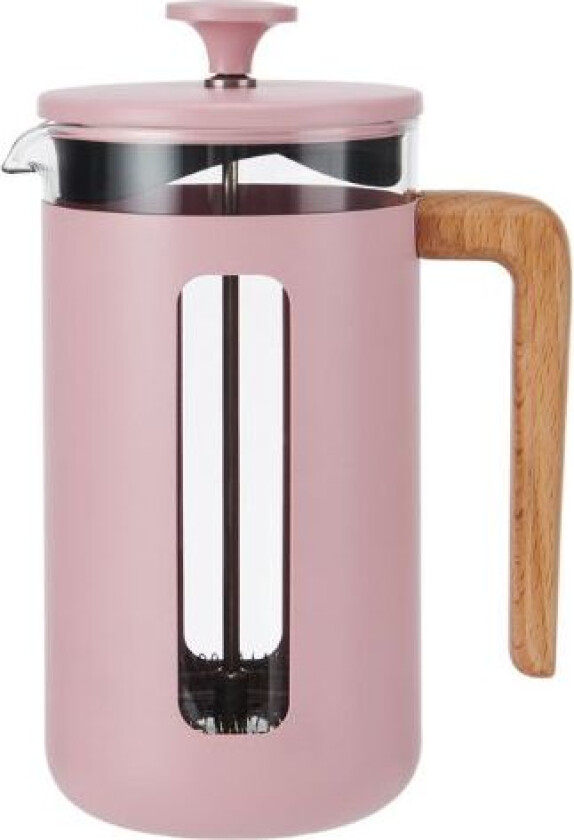 Pisa Stempelkanne 8 Kopper Rosa Trehåndtak La Cafetière