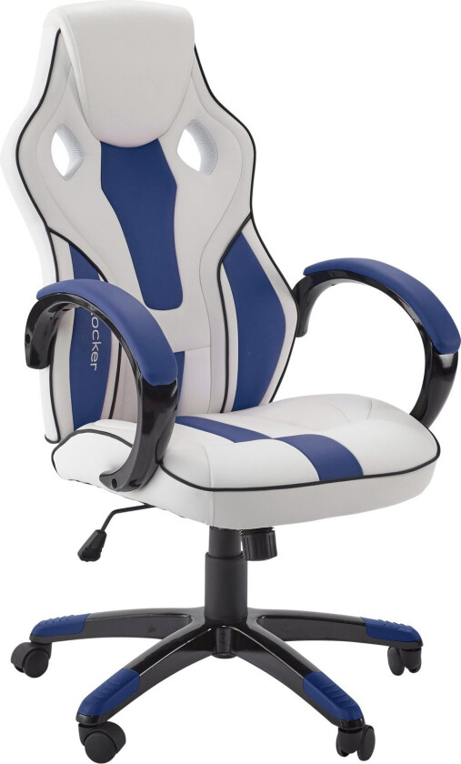 Xrocker Maverick Height Adjustable Office Gaming Chair - White And Blue