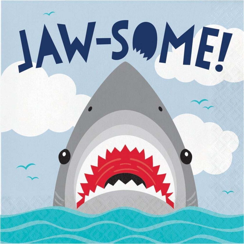 Servietter -Hai Jawsome- pk/16