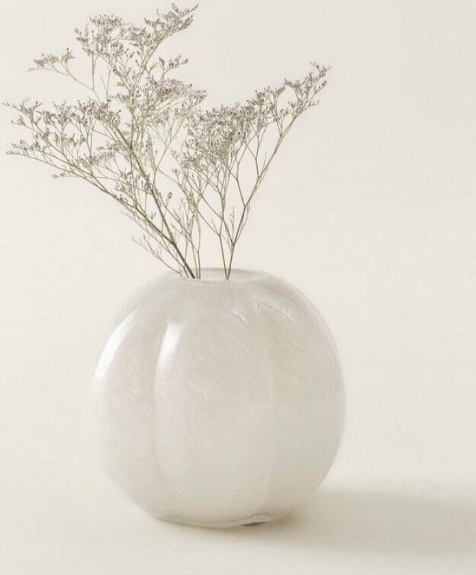 TEXAS glassvase - høyde 17 cm Gråbeige