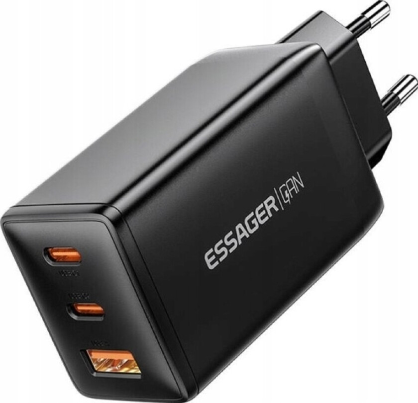 adowarka Sieciowa, Essager, Ectac-Dyb01-Z, Gan, 2Xusb-C, Usb-A, 67W (Czarna)
