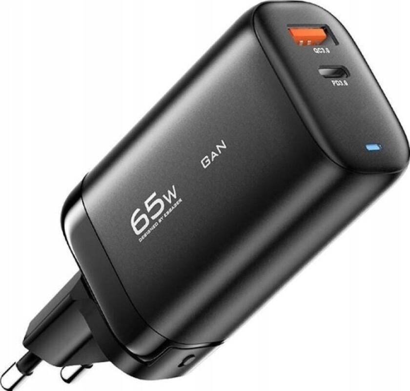 adowarka Sieciowa, Essager, Ectac-Myb01-Z, Gan,Usb-C, Usb-A, 65W (Czarna)