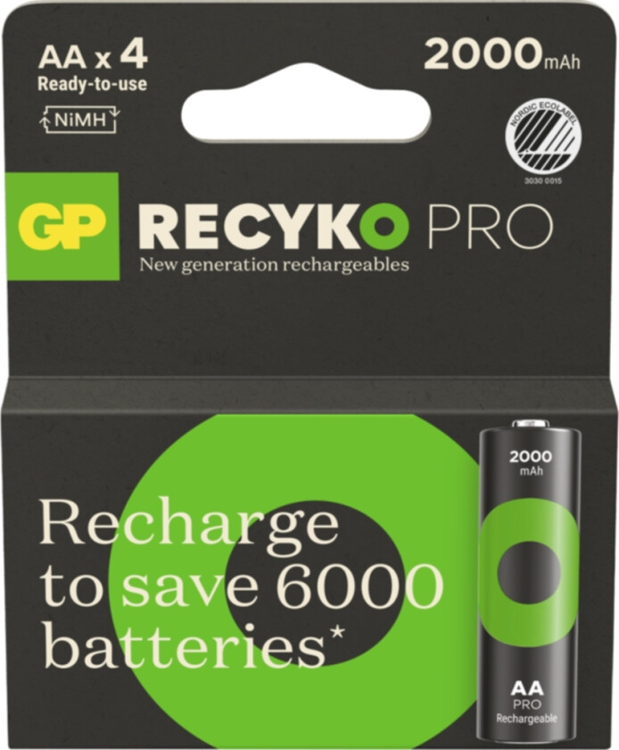 GP Recyko Pro 2000mAh AA 4-p