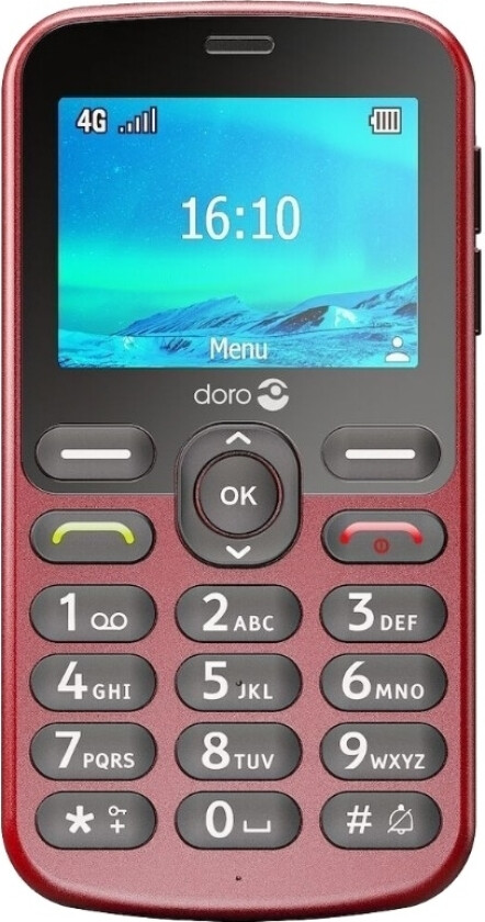 1881 4G mobiltelefon (lader følger ikke med), rød