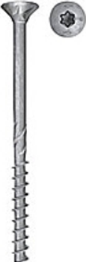 Powerfast Spånskrue Bz - Delgev., 4,5X40mm, Bz/Udendørs, Tx20 Uh, Pakke A 200Stk