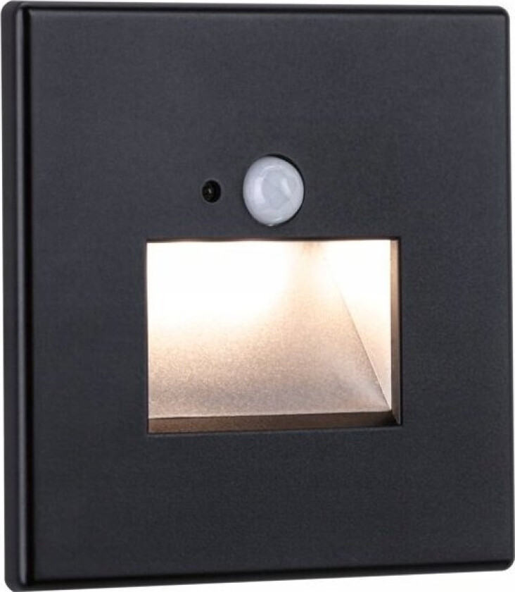 Trappearmatur Edge Led Trappearmatur Bevegelses- Og Skumringssensor Kvadratisk 1X1,2W 120Lm 2700K 230V Sort / Plast