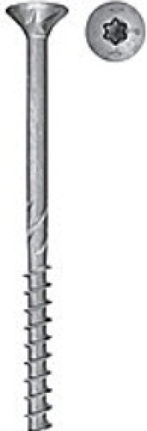 Powerfast Spånskrue Bz - Delgev., 4,5X80mm, Bz/Udendørs, Tx20 Uh, Pakke A 200Stk