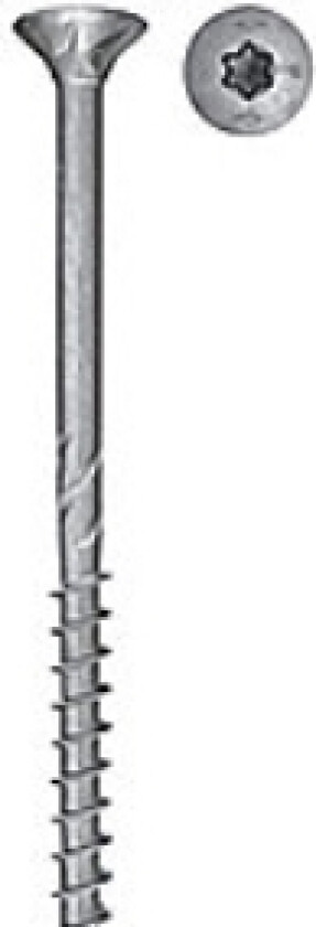Powerfast Spånskrue Bz - Delgev., 4,0X60mm, Bz/Udendørs, Tx20 Uh , Pakke A 200Stk