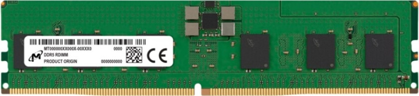 Micron - Ddr5 - Modul - 16 Gb - Dimm 288-Pin - 4800 Mhz / Pc5-38400 - Cl40 - 1.1 V - Registrert - Ecc