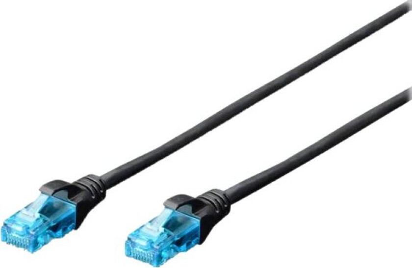 Professional - Koblingskabel - Rj-45 (Hann) Til Rj-45 (Hann) - 10 M - Utp - Cat 5E - Med Støvel, Uten Hindringer - Svart, Ral 9005