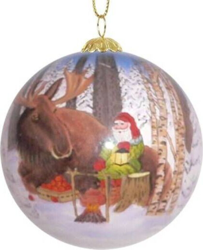 Julekule Håndmalt Nisse Og Elg