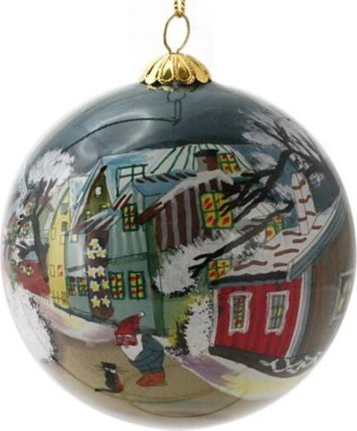 Julekule Håndmalt Nisse Og Katt