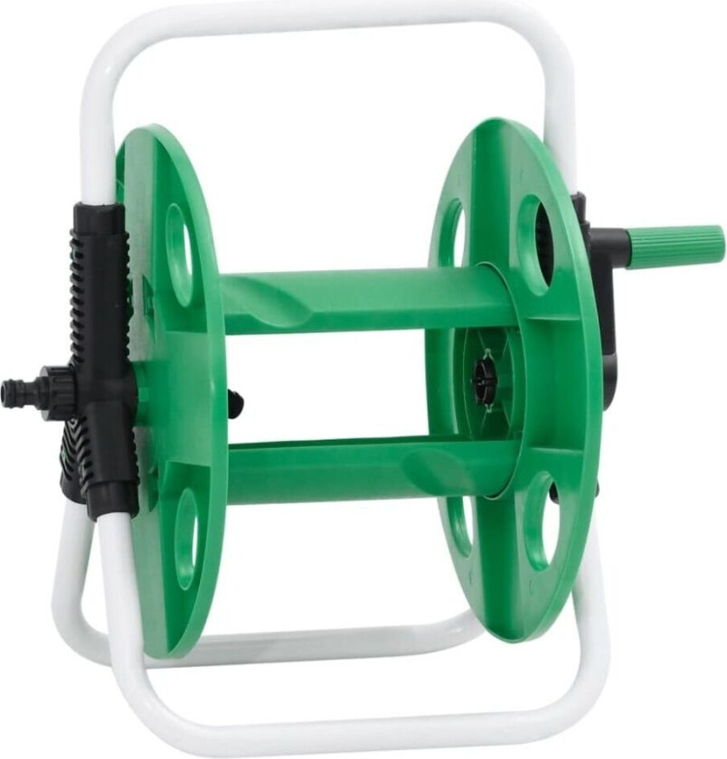 Frittstående slangetrommel for 45 m 1/2" slange stål grønn