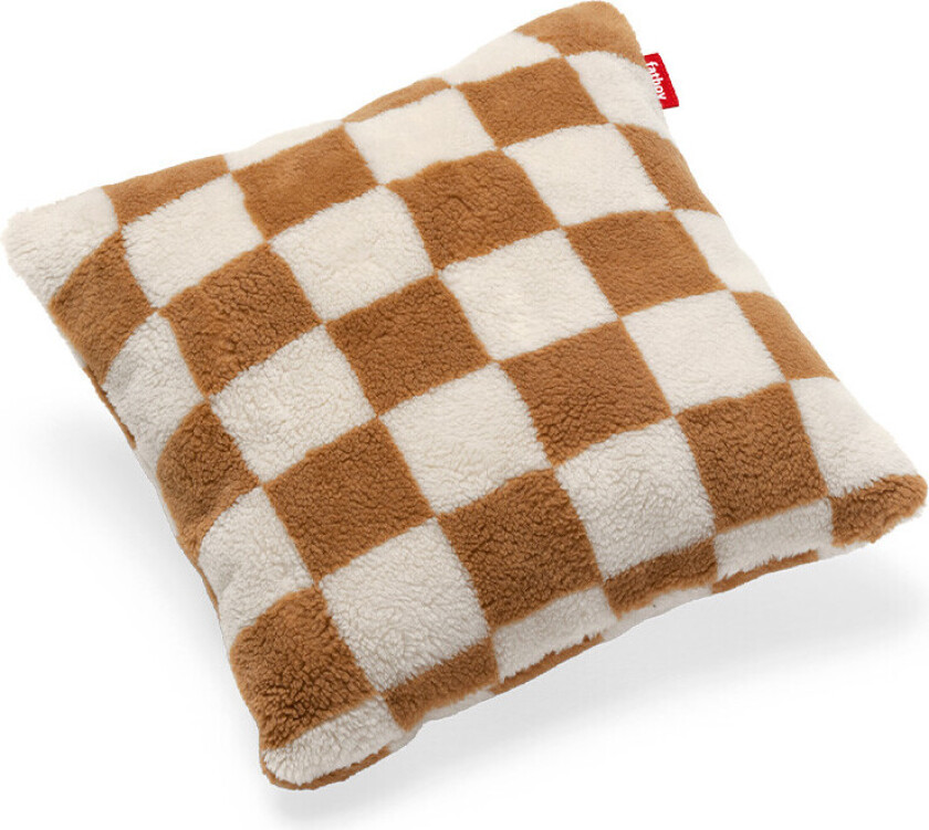 - Square Pillow Pute Teddy Chess Almond Krem ®