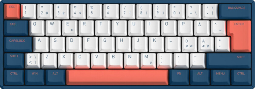 F60 Kb, coral Sea mekanisk tastatur CHERRY MX red