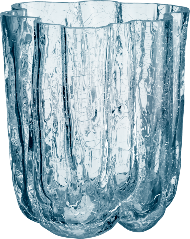 Crackle vase sirkulær 121 mm Klar