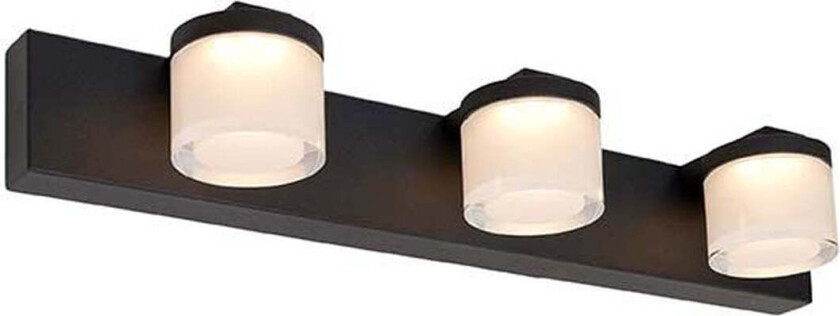 Vilmer vegglampe for baderom 3 x 5W 3000 Kelvin IP21 - Dimbar - Svart