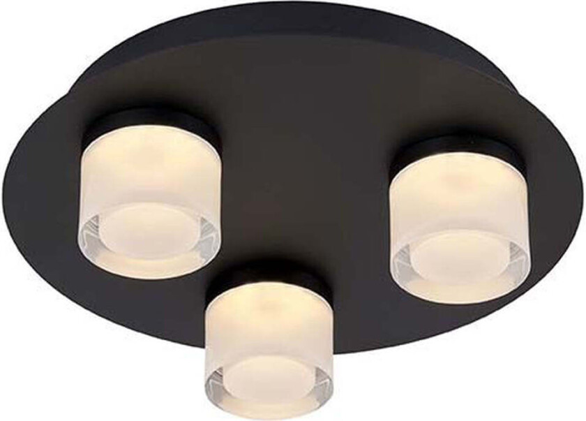 Vilmer taklampe for baderom 3 x 5W 3000 Kelvin IP21 - Dimbar - Svart