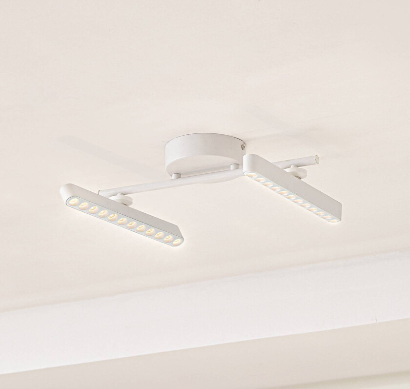 LED-spotlight Eldrin, hvit, 20W, 2-lys, jern